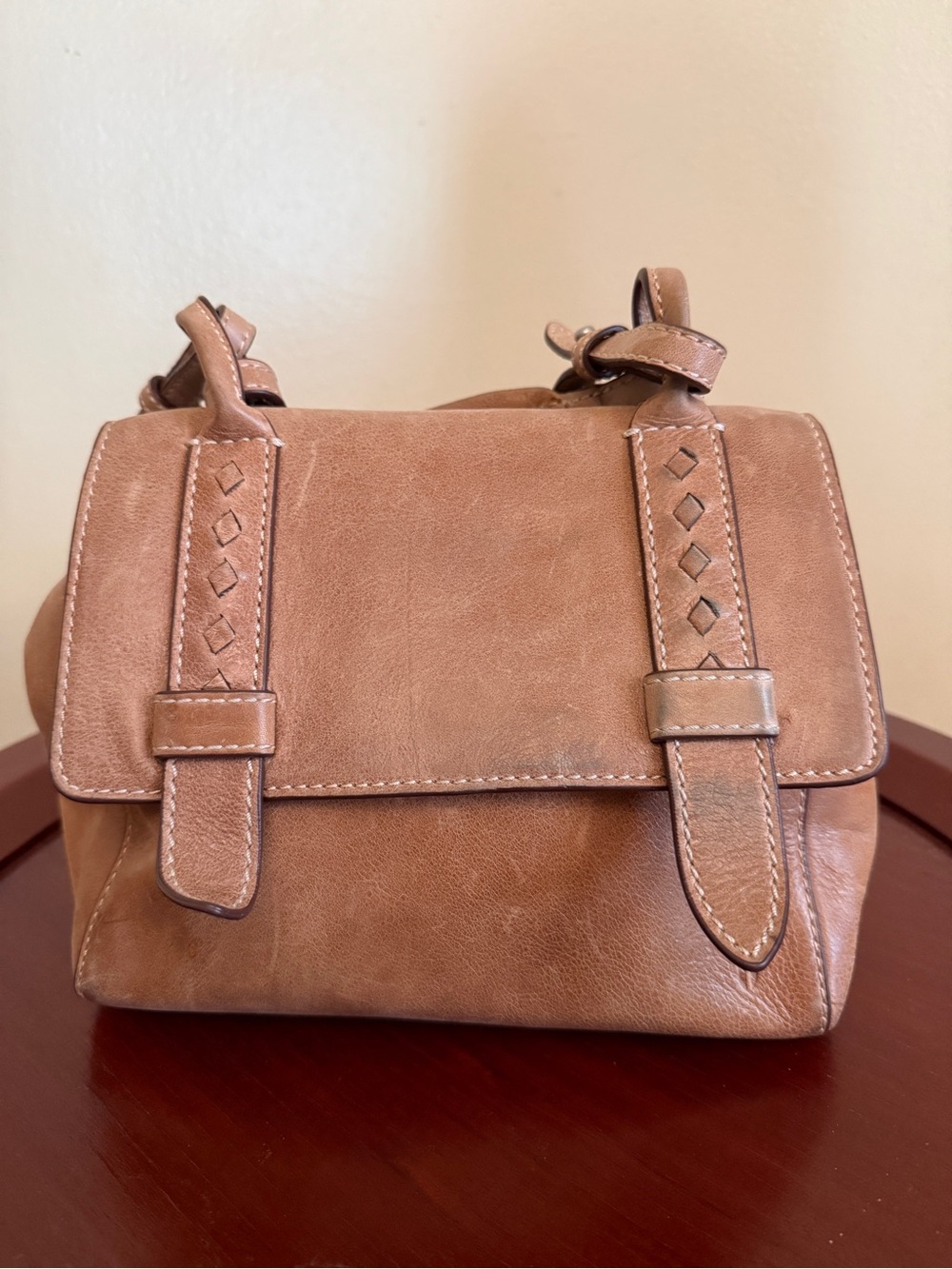 Frye Tan Leather Crossbody Satchel